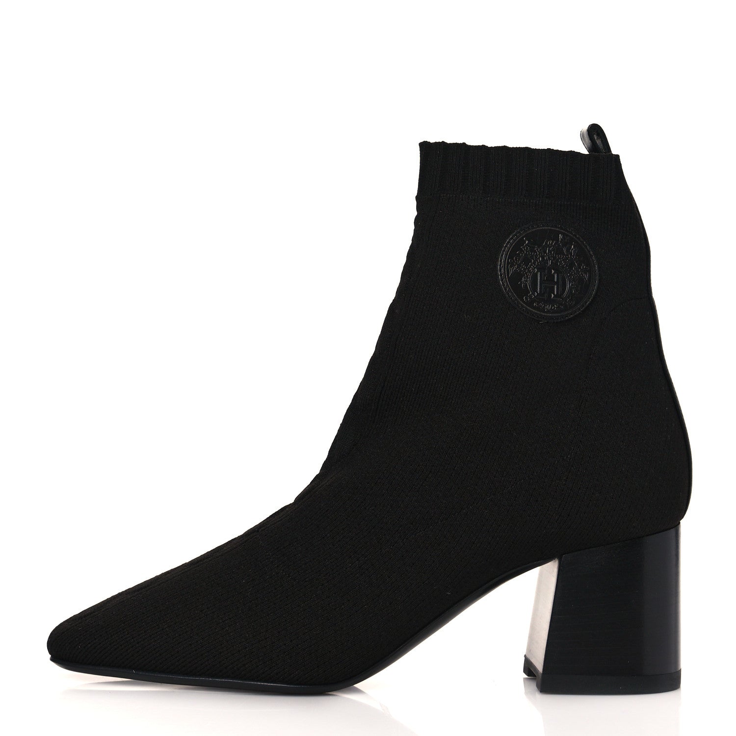 Hermes Knit Calfskin Volver Ankle Boots 40 Black 1 of 8