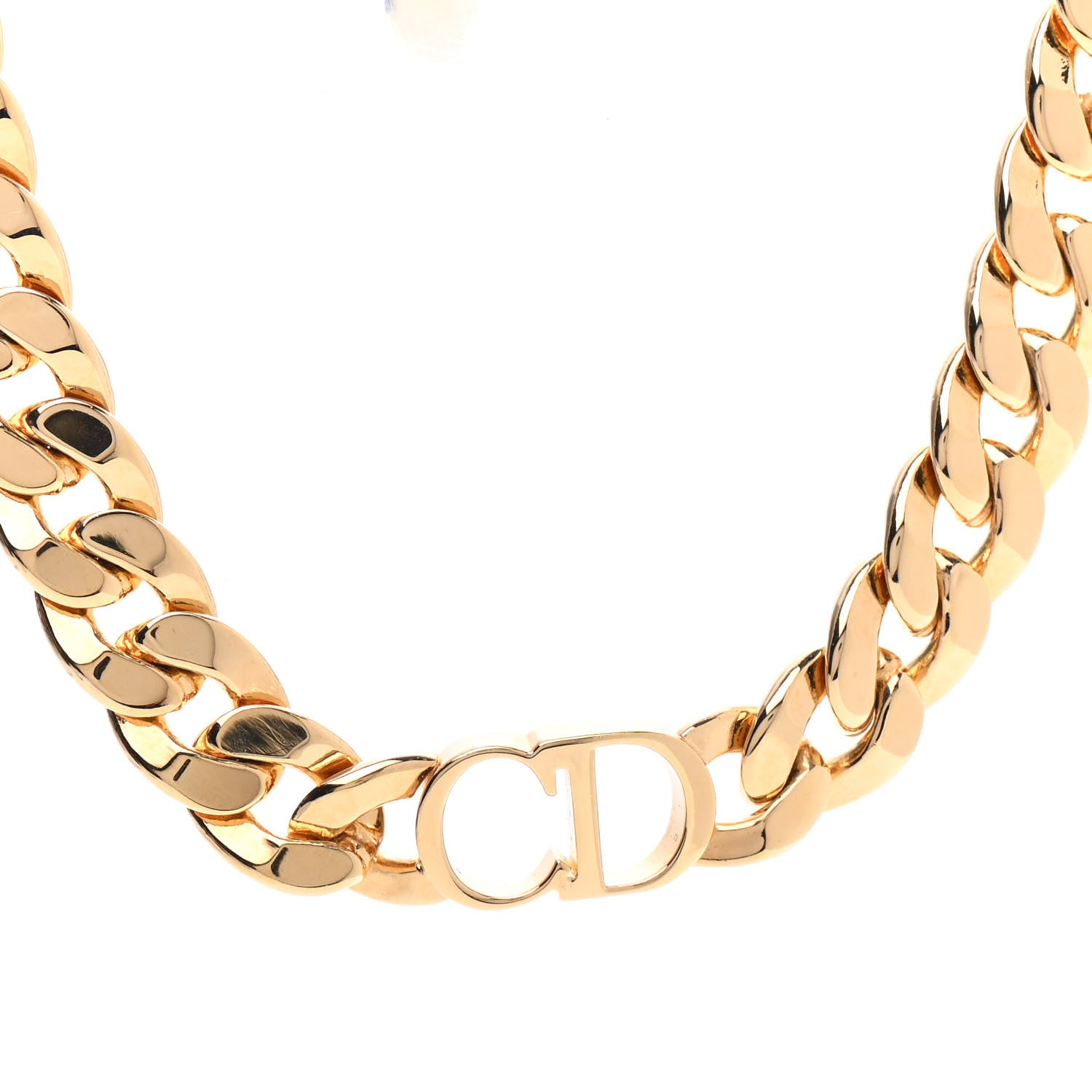 Christian Dior Metal Danseuse Etoile Chain Choker Necklace Gold 4 of 6