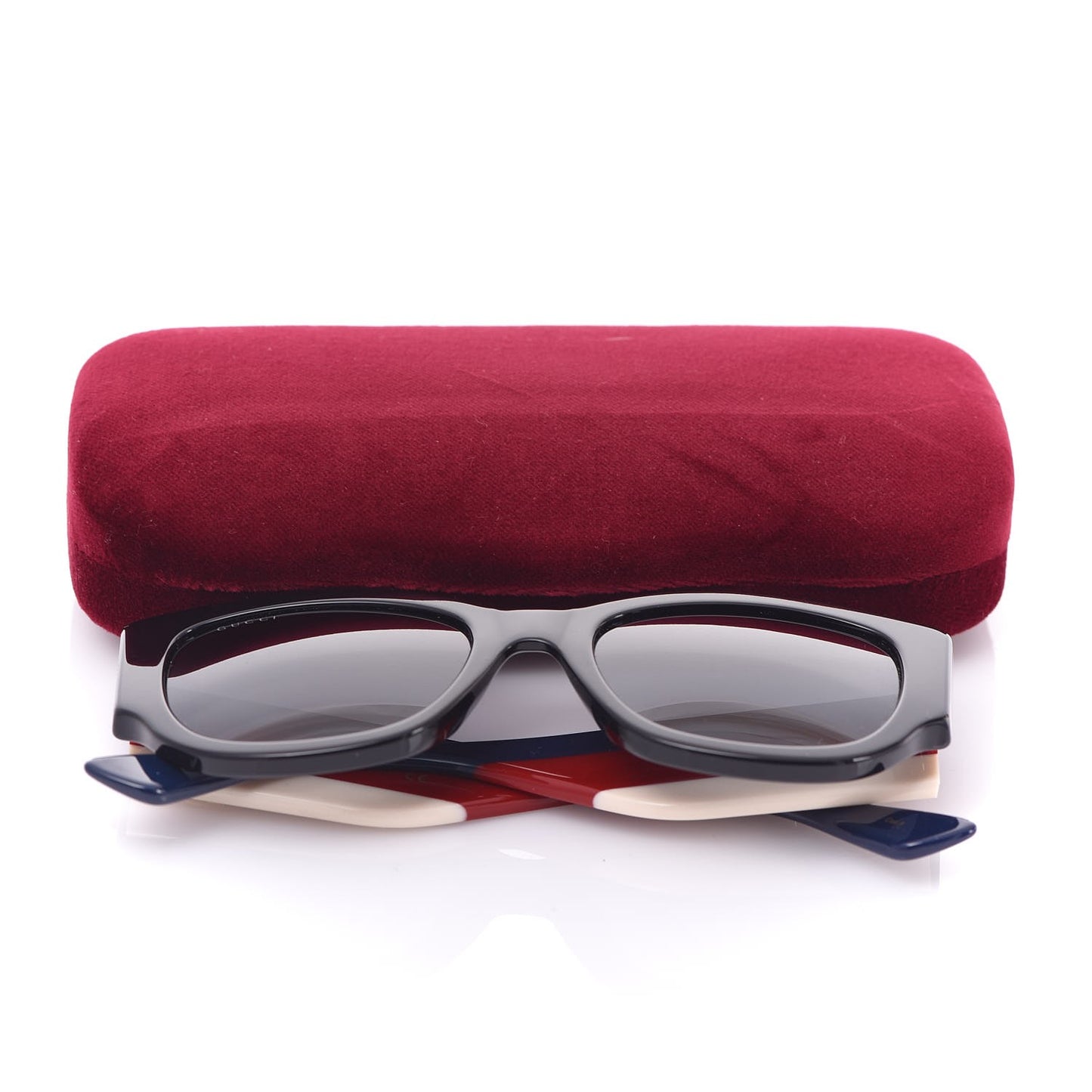 Acetate Oversized Rectangle Frame Web Sunglasses GG 0276S Black