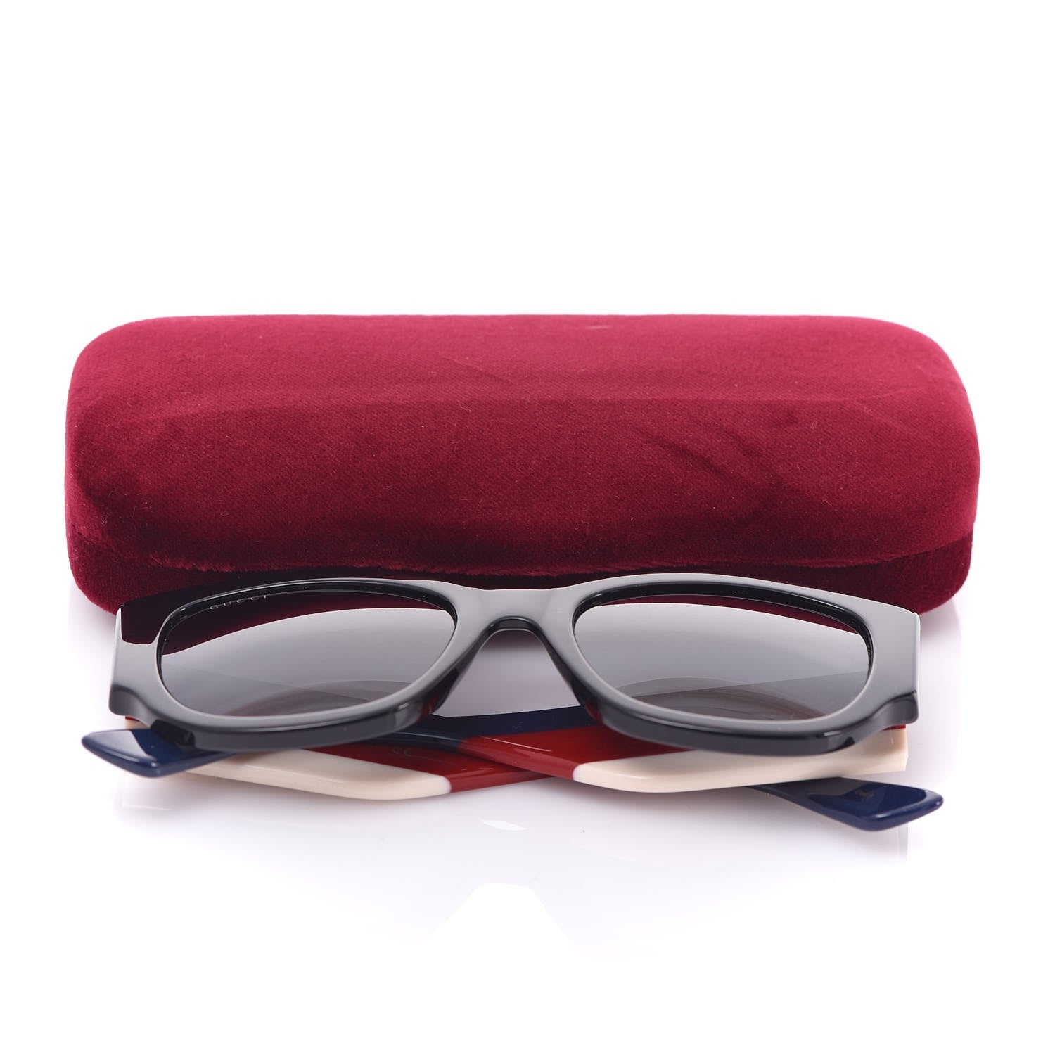 Gucci Acetate Oversized Rectangle Frame Web Sunglasses GG 0276S Black 10 of 10