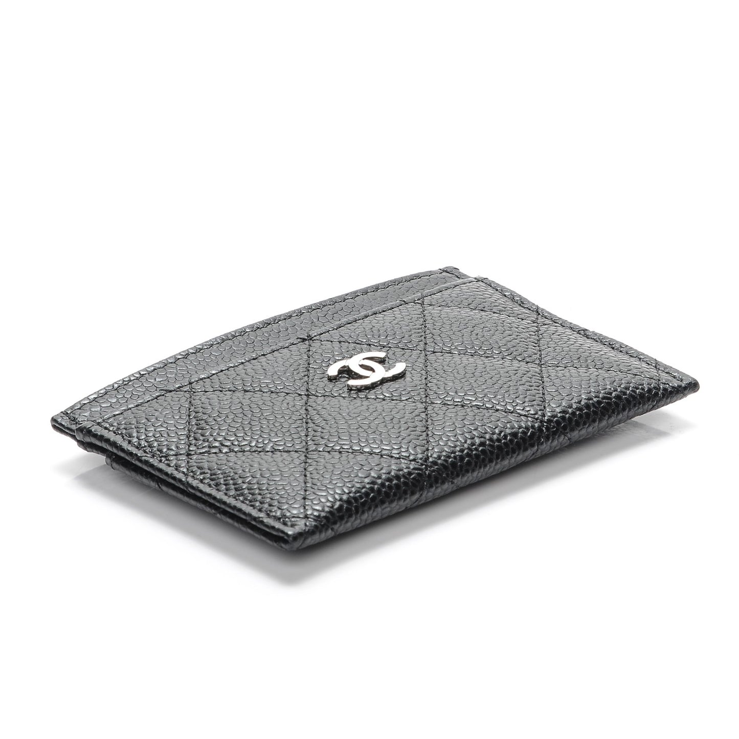 Caviar Quilted Card Holder Black