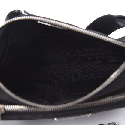 Prada Re-Nylon Saffiano Double Pouch Shoulder Bag Black Black 5 of 9