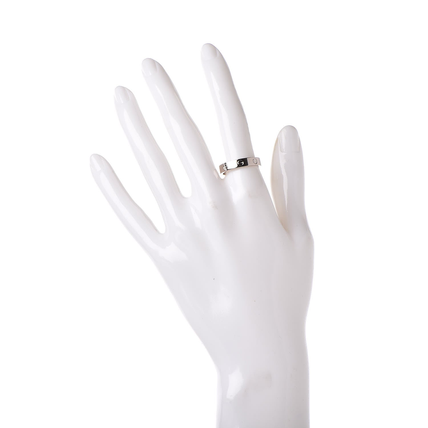 Cartier 18K White Gold Diamond 3.5mm LOVE Wedding Band Ring 55 7.25 2 of 5