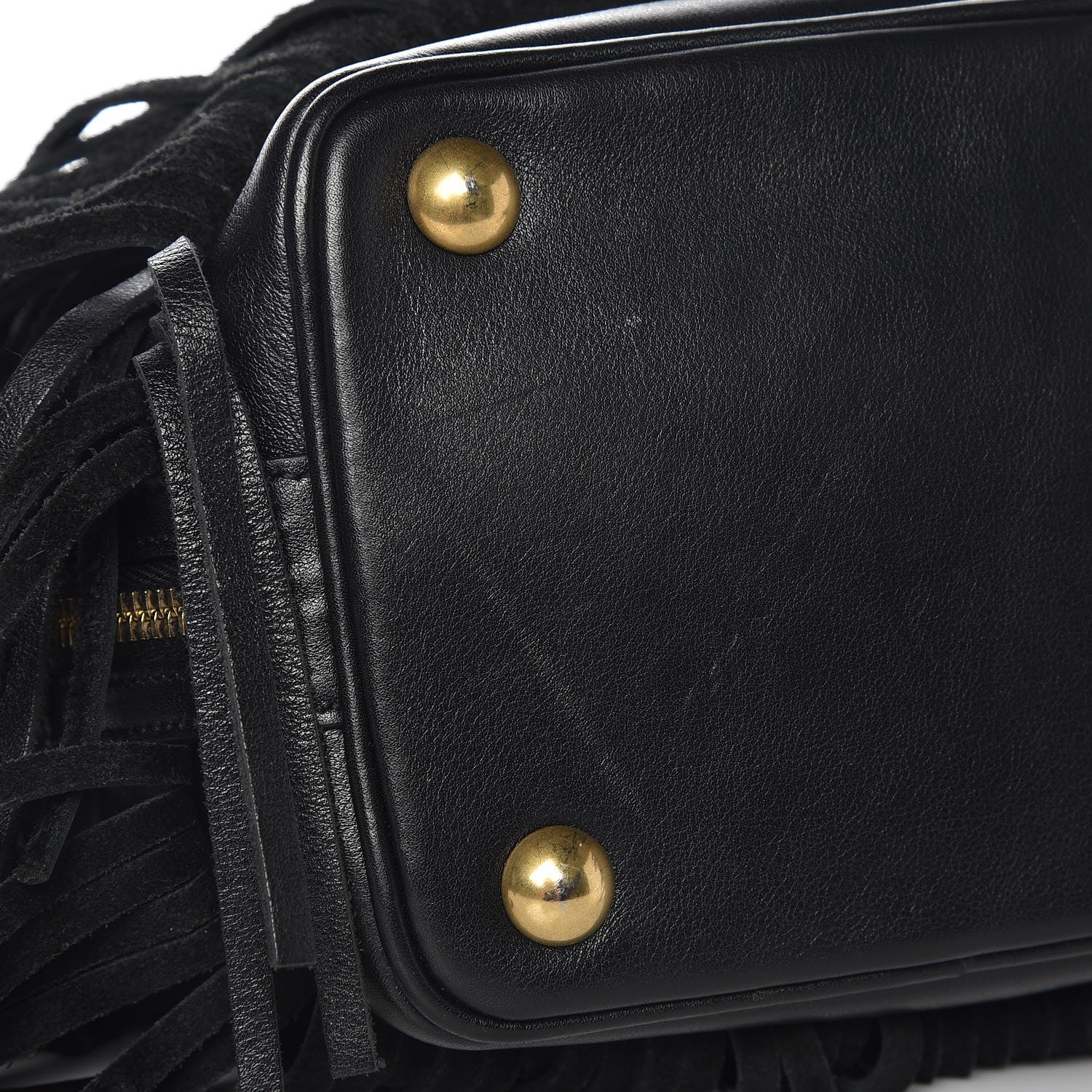 Saint Laurent Calfskin Small Emmanuelle Fringe Hobo Bag Black 9 of 9