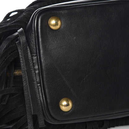 Saint Laurent Calfskin Small Emmanuelle Fringe Hobo Bag Black 9 of 9