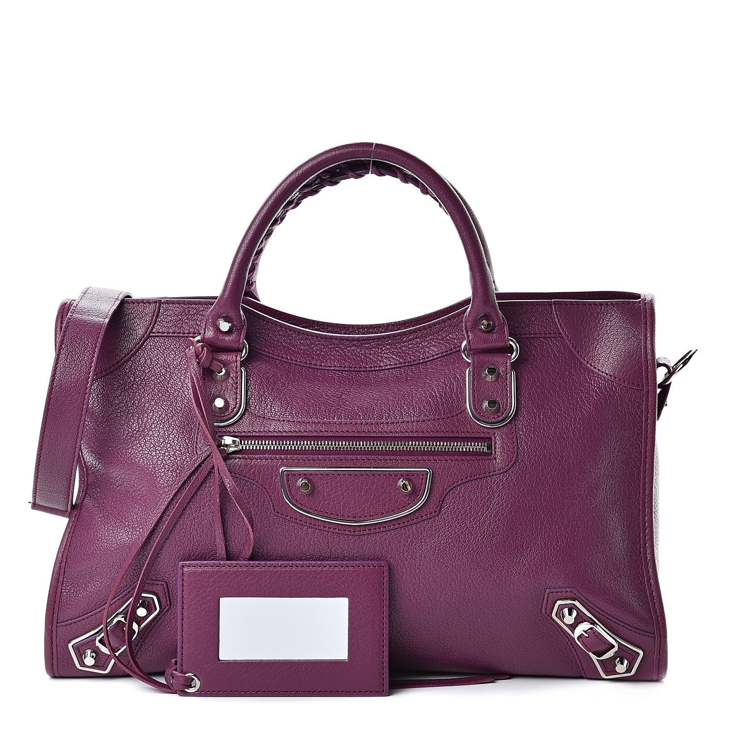 Balenciaga Chevre Silver Metallic Edge Hardware City Violet Prune 1 of 10