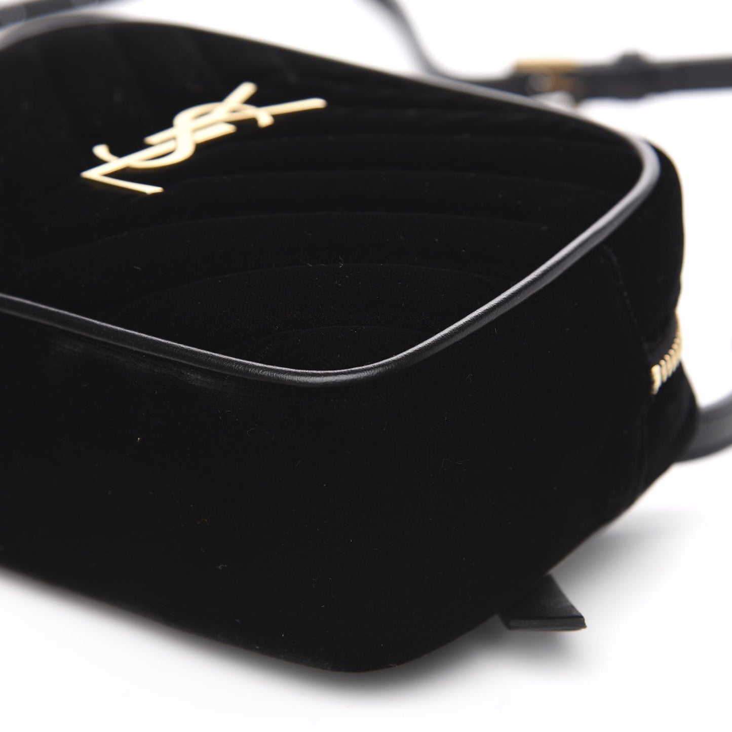 Velour Matelasse Monogram Lou Belt Bag Black