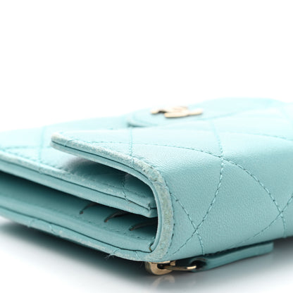 Chanel Lambskin Quilted Compact Flap Wallet Light Blue 11 of 18