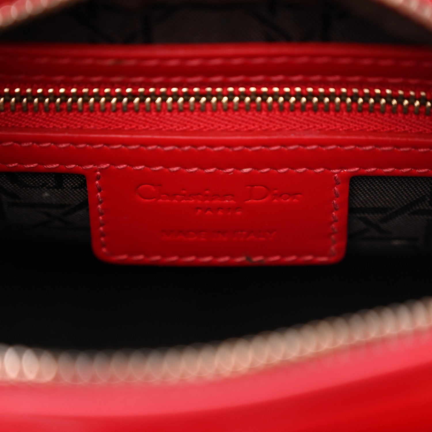 Christian Dior Patent Cannage Medium Lady Dior Red 6 of 10