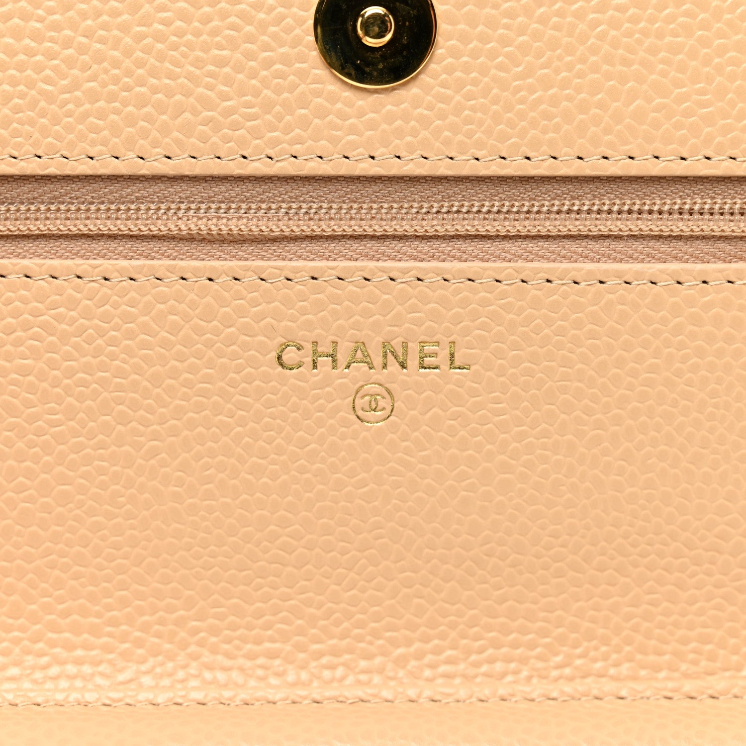 Chanel Caviar Quilted Wallet On Chain WOC Beige 6 of 11
