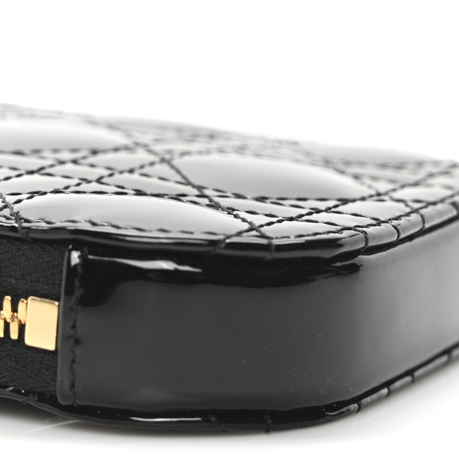 Christian Dior Patent Cannage Lady Dior Phone Holder Black 8 of 9