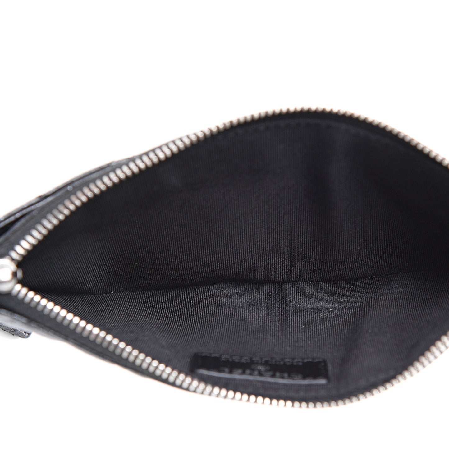 Iridescent Caviar Quilted Classic Zip Pouch Black