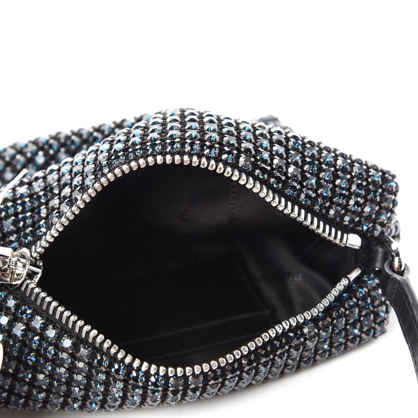 Mesh Crystal Rhinestone Mini Heiress Pouch Navy