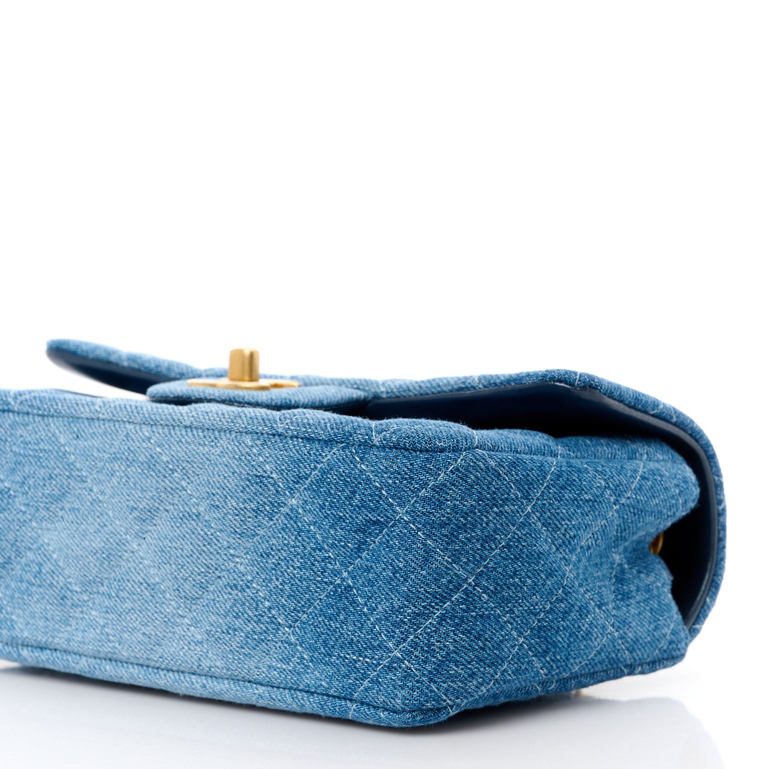 Chanel Washed Denim Quilted Mini Rectangular Flap Blue 11 of 12