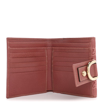 Gucci Suede Monogram Abbey Compact Wallet Pink 5 of 10