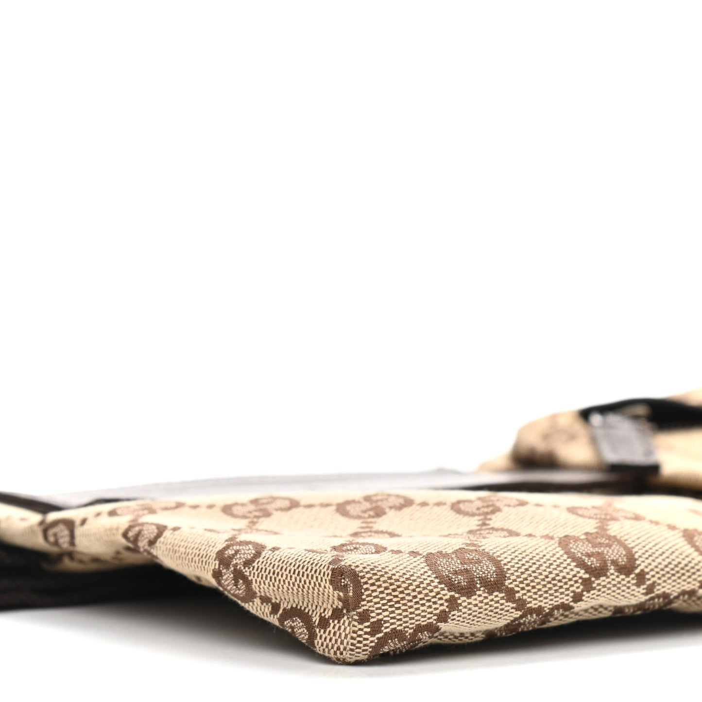 GG Monogram Double Pocket Belt Bag Dark Brown