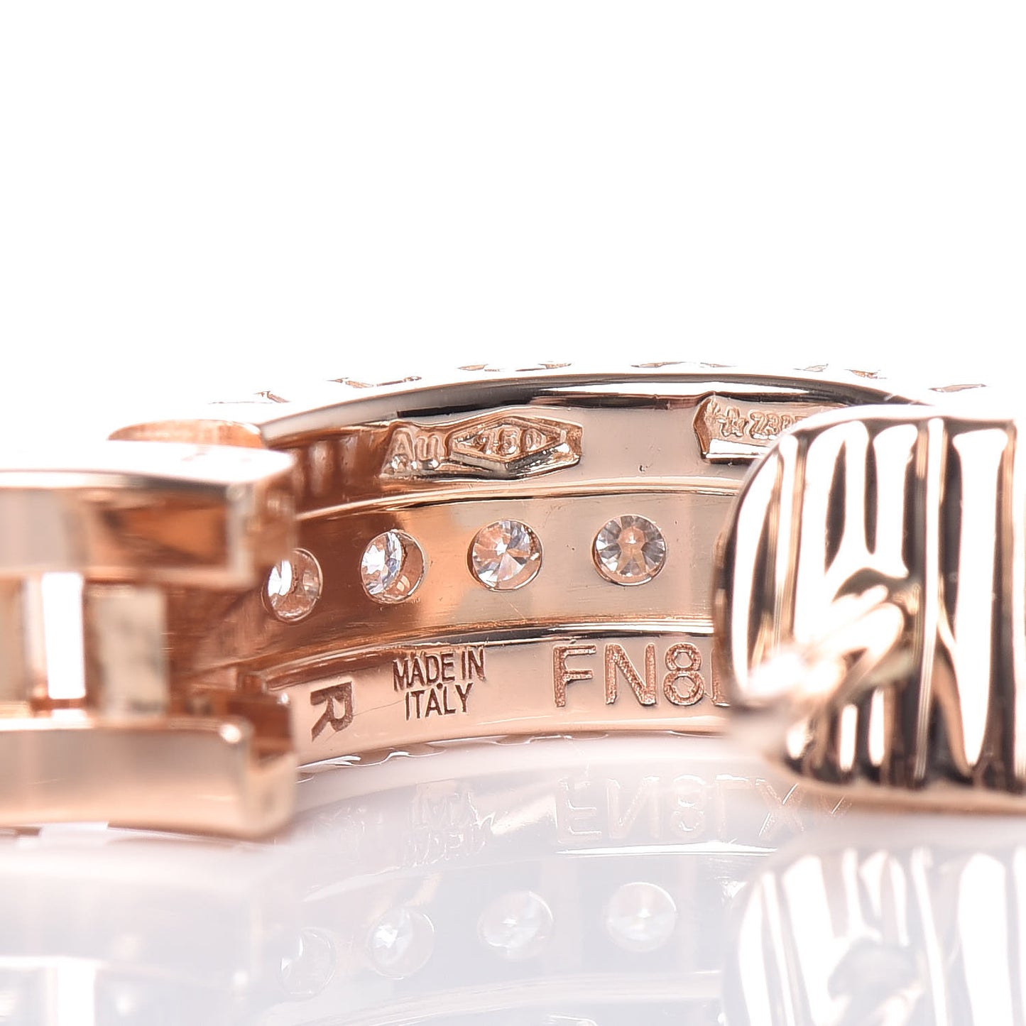 18K Rose Gold Diamond Small B.Zero1 Hoop Earrings