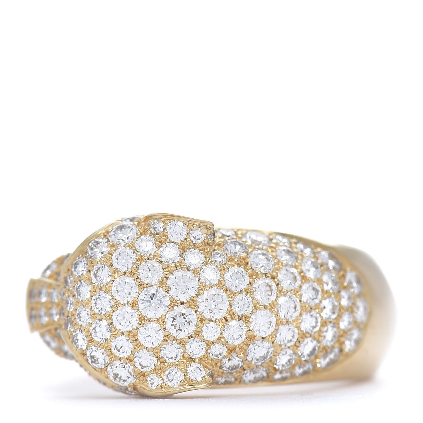 18K Yellow Gold Diamond Emerald Panthere De Band Ring 50 5.25