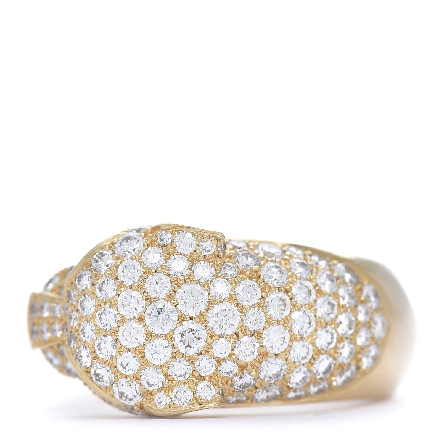 Cartier 18K Yellow Gold Diamond Emerald Panthere De Band Ring 50 5.25 6 of 8