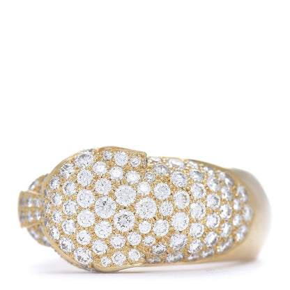 Cartier 18K Yellow Gold Diamond Emerald Panthere De Band Ring 50 5.25 6 of 8