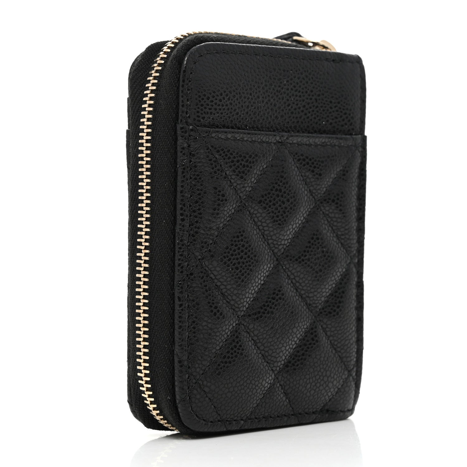 Chanel Caviar Quilted Zip Card Holder Black 3 of 8