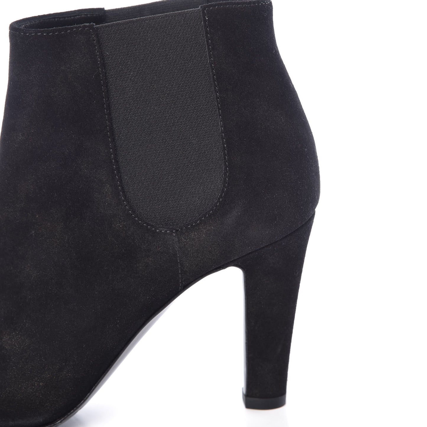 Suede Patent Cap Toe Short Boots 36 Black