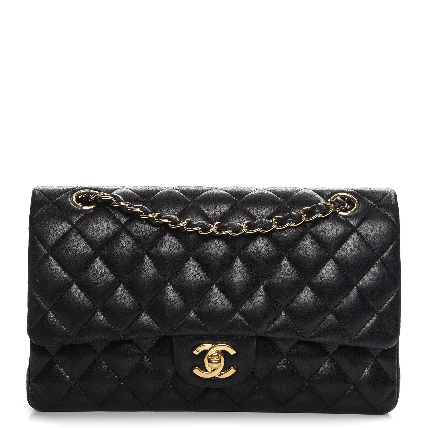 Chanel Lambskin Quilted Medium Double Flap Black 1 of 15