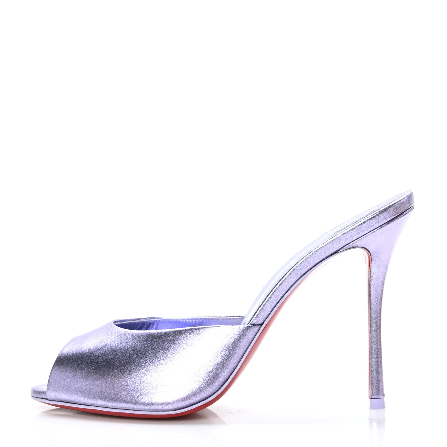 Christian Louboutin Metallic Kid Laminato Me Dolly 100 Sandals 38.5 Lilac 1 of 7