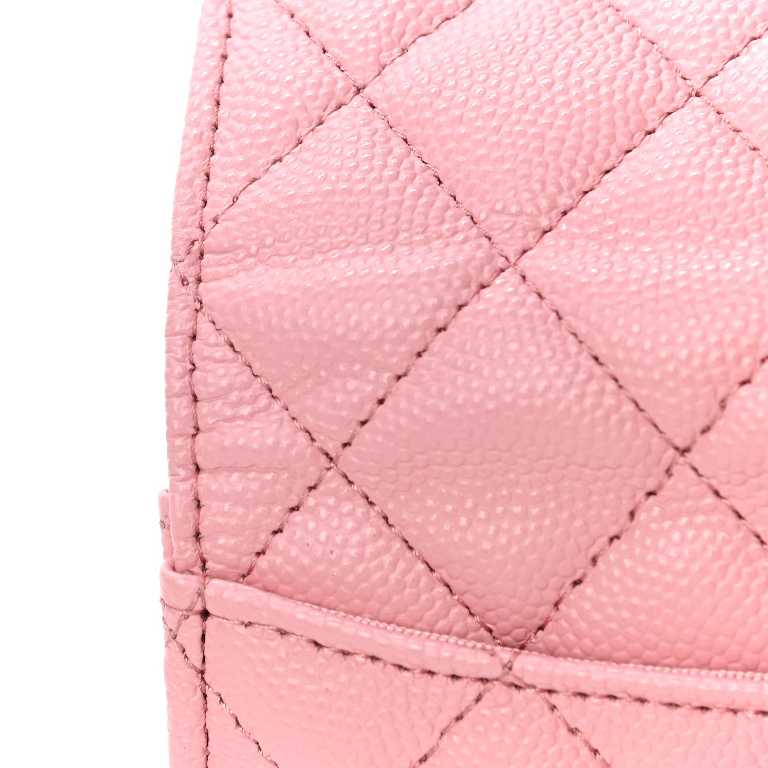 Chanel Caviar Quilted Flap Card Holder Wallet Light Pink 10 of 14