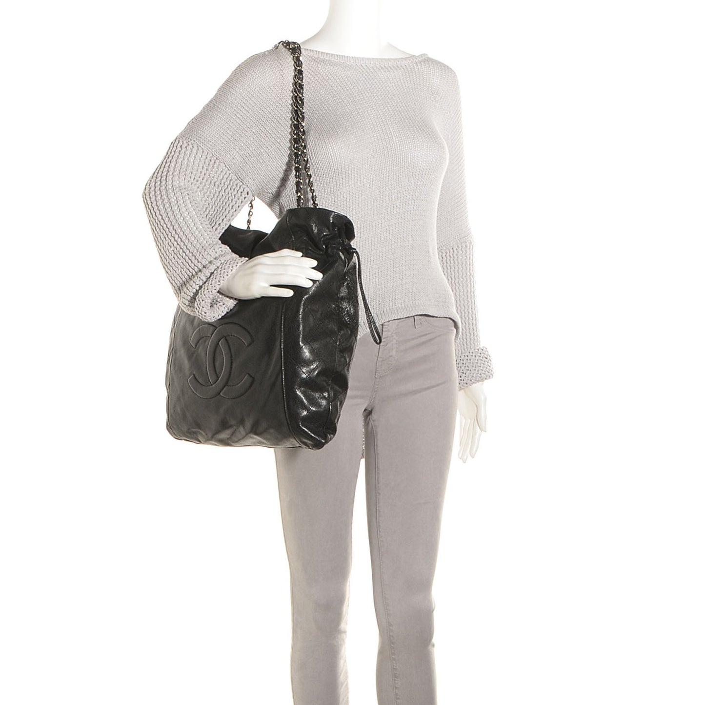 Caviar 31 Drawstring Tote Black