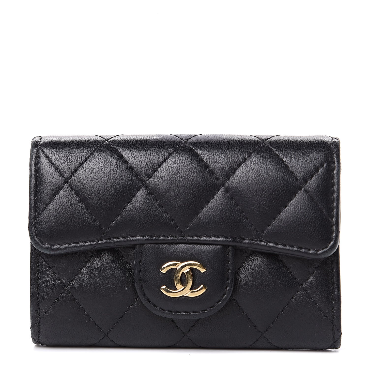 Chanel Lambskin Quilted 4 Key Holder Black 1 of 14