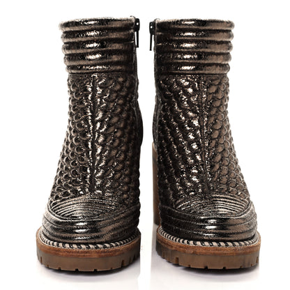 Christian Louboutin Metallic Crinkled Calfskin Red Sole Boot 36 Bronze 2 of 7