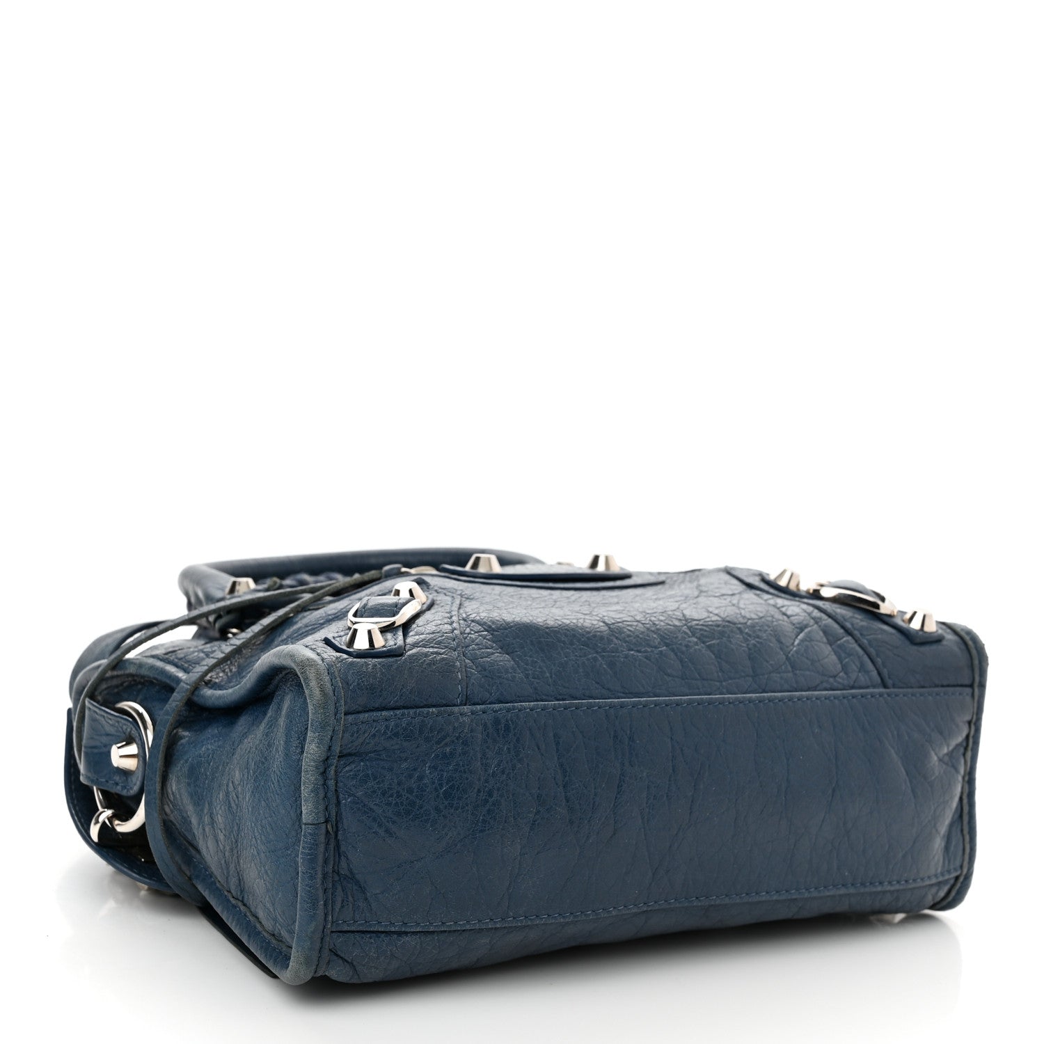 Balenciaga Agneau Classic Silver Hardware Mini City Bleu Profond 4 of 12