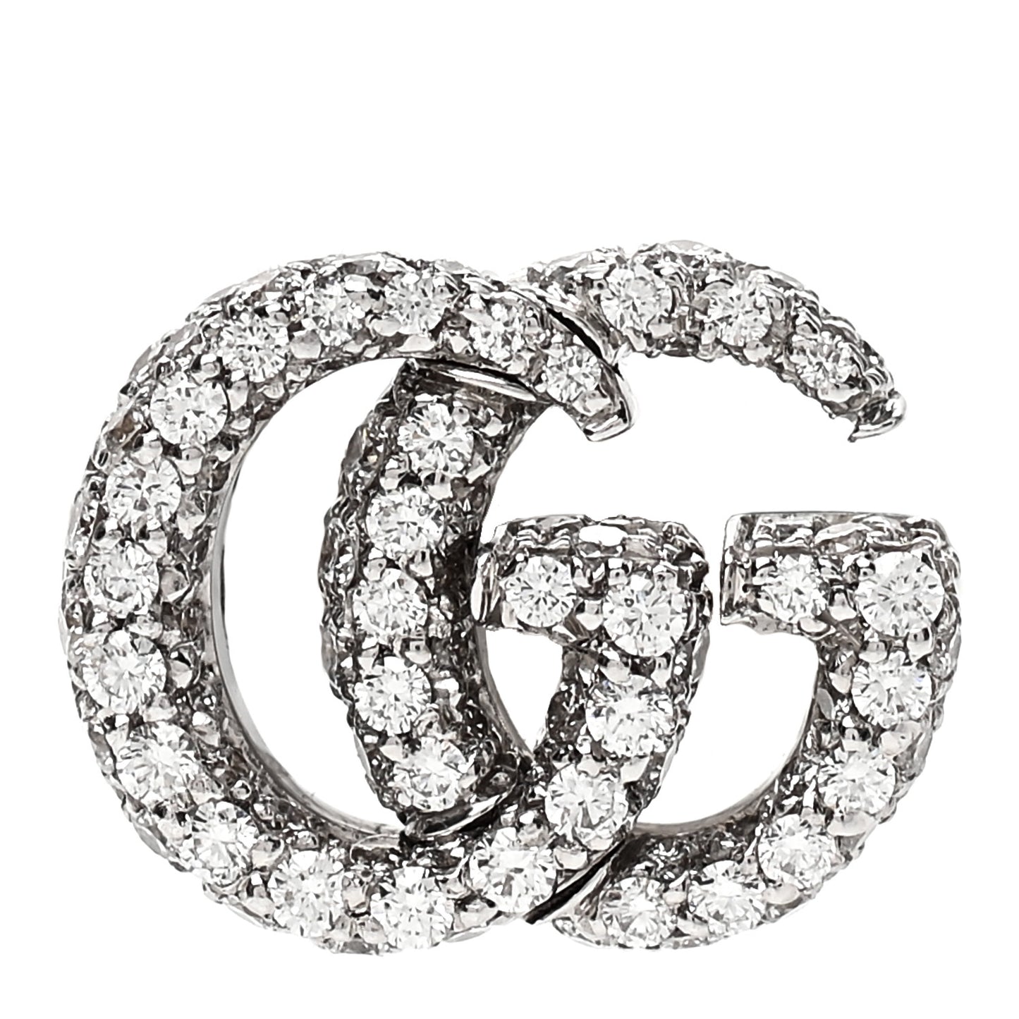 18K White Gold Diamond Running G Ear Cuff Earring