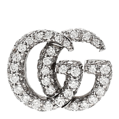 Gucci 18K White Gold Diamond Running G Ear Cuff Earring 1 of 4