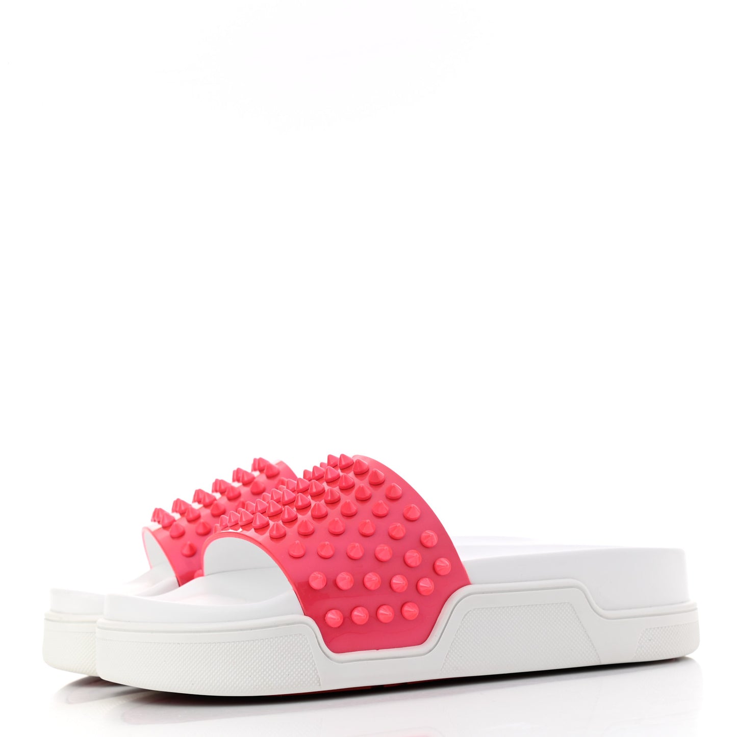 Calfskin Donna Studded Pool Fun Platform Flat Slide Sandals 36 Floride