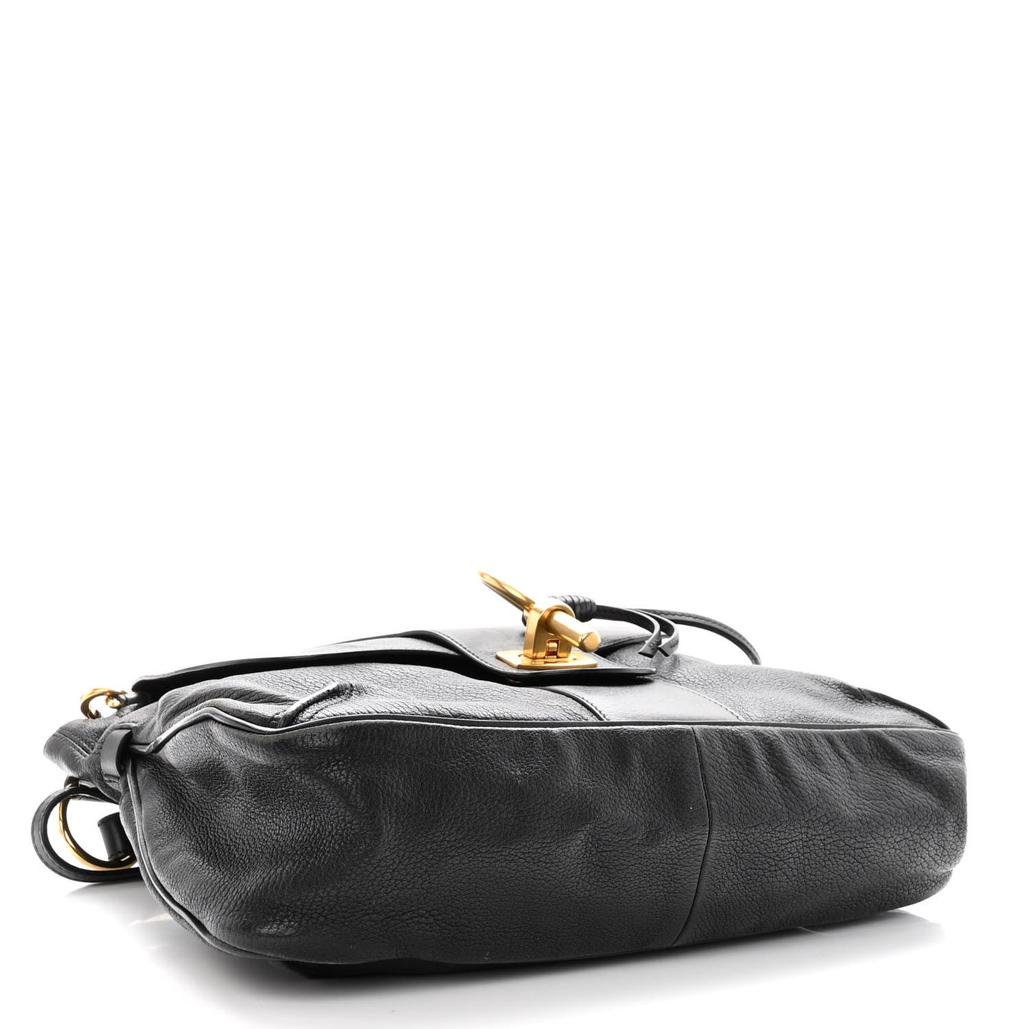 Grained Lambskin Calfskin Medium Lexa Shoulder Bag Black