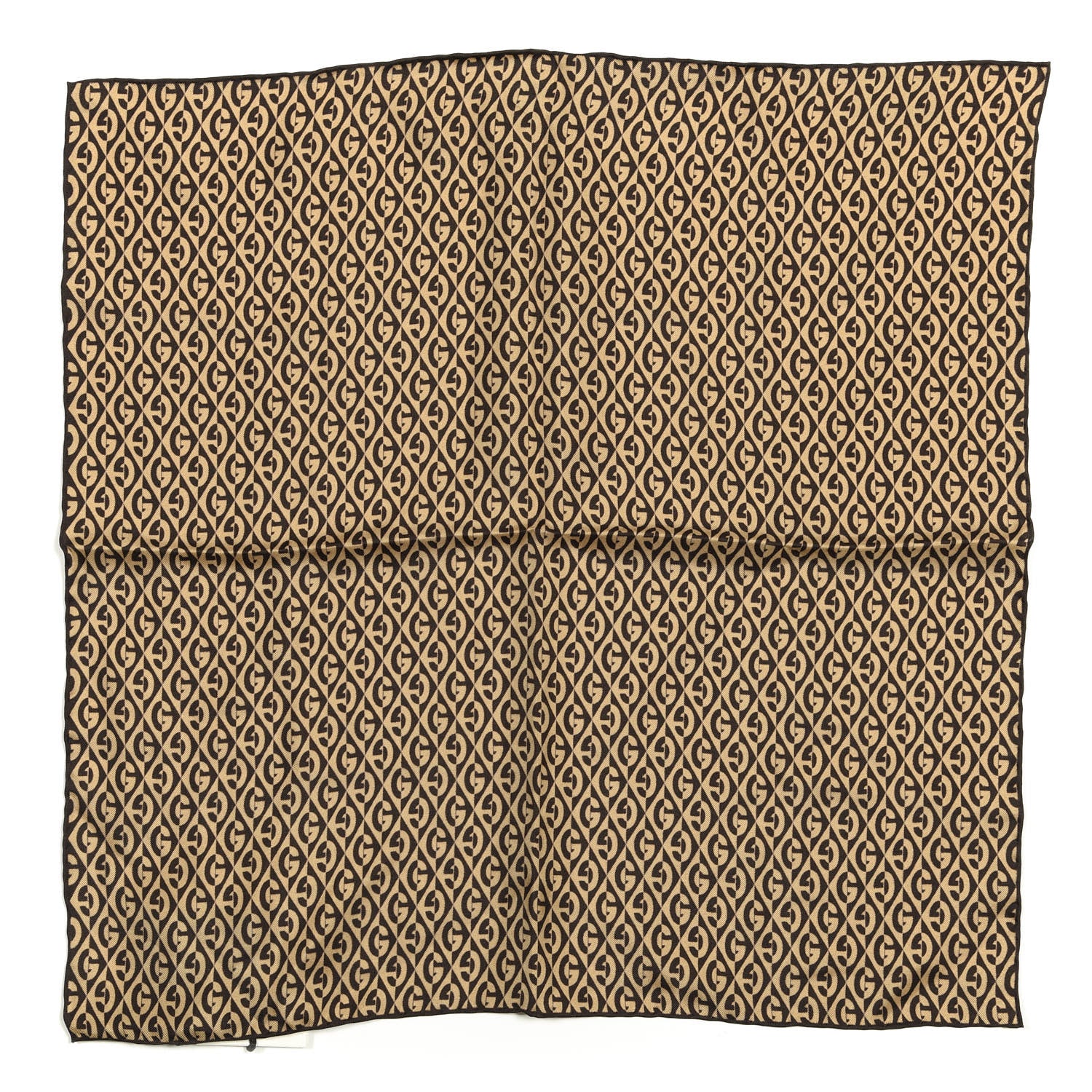 Gucci Silk G Rhombus Scarf Beige Brown 1 of 3