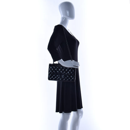 Chanel Patent Quilted Medium Double Flap So Black 2 of 13