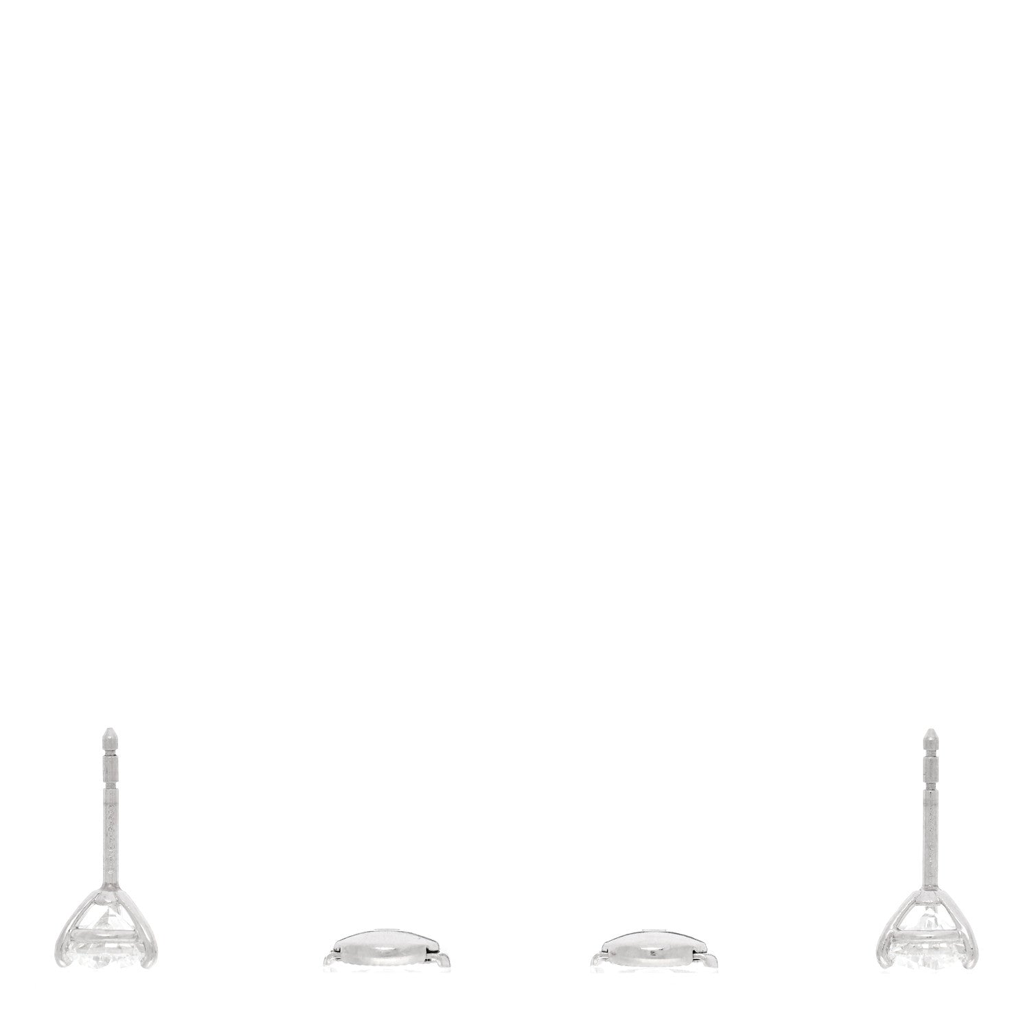 Tiffany Platinum Diamond 2.00ctw Solitaire Earrings 3 of 4