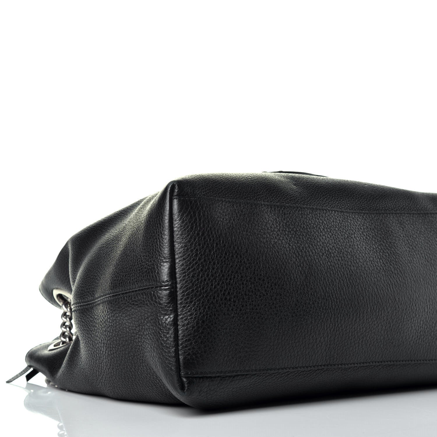 Gucci Pebbled Calfskin Studded Medium Soho Chain Shoulder Bag Black 8 of 9