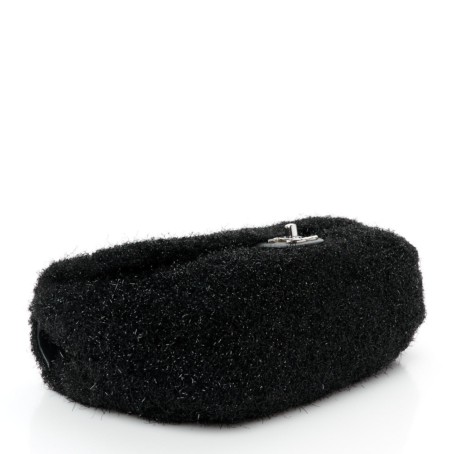 Chanel Lurex Knit Medium Pluto Glitter Flap Black 4 of 11