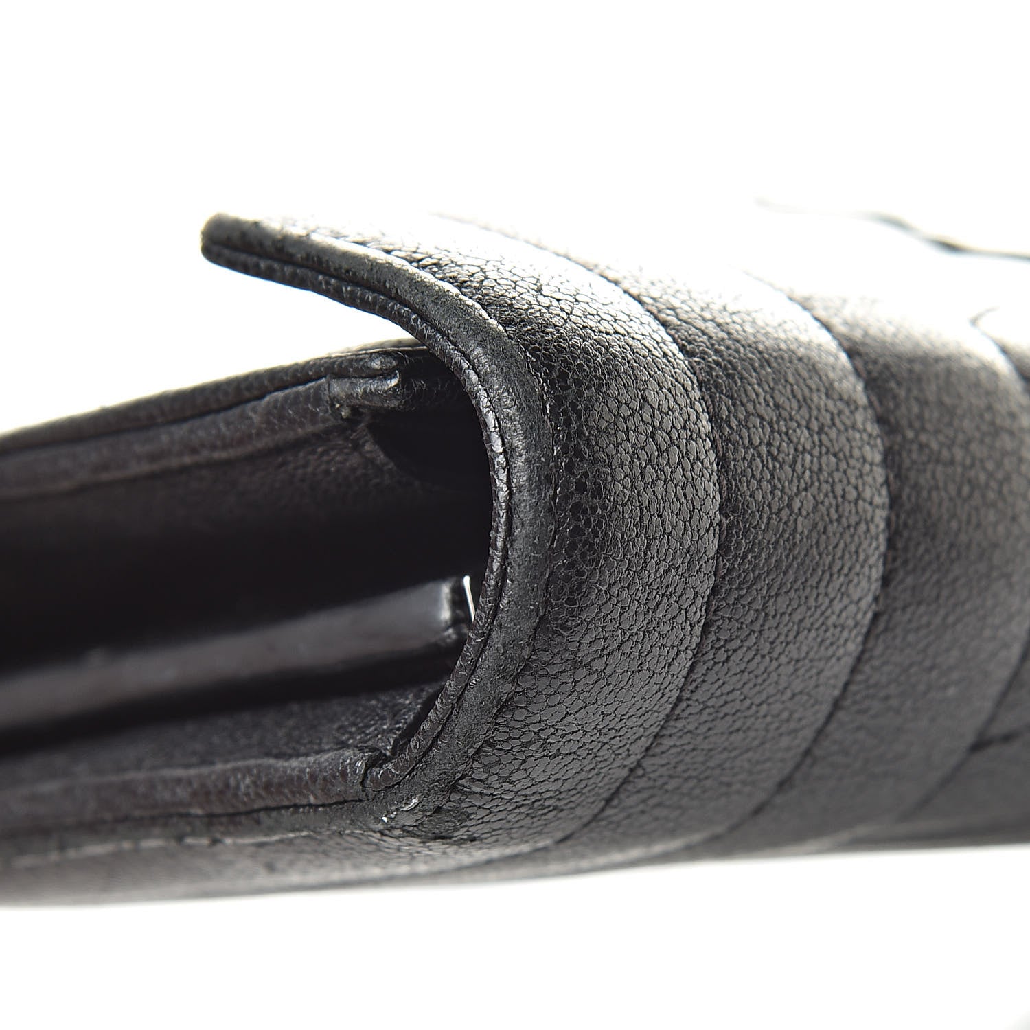 Saint Laurent Lambskin Mixed Matelasse Quilted Large Monogram Envelope Wallet Black 12 of 16