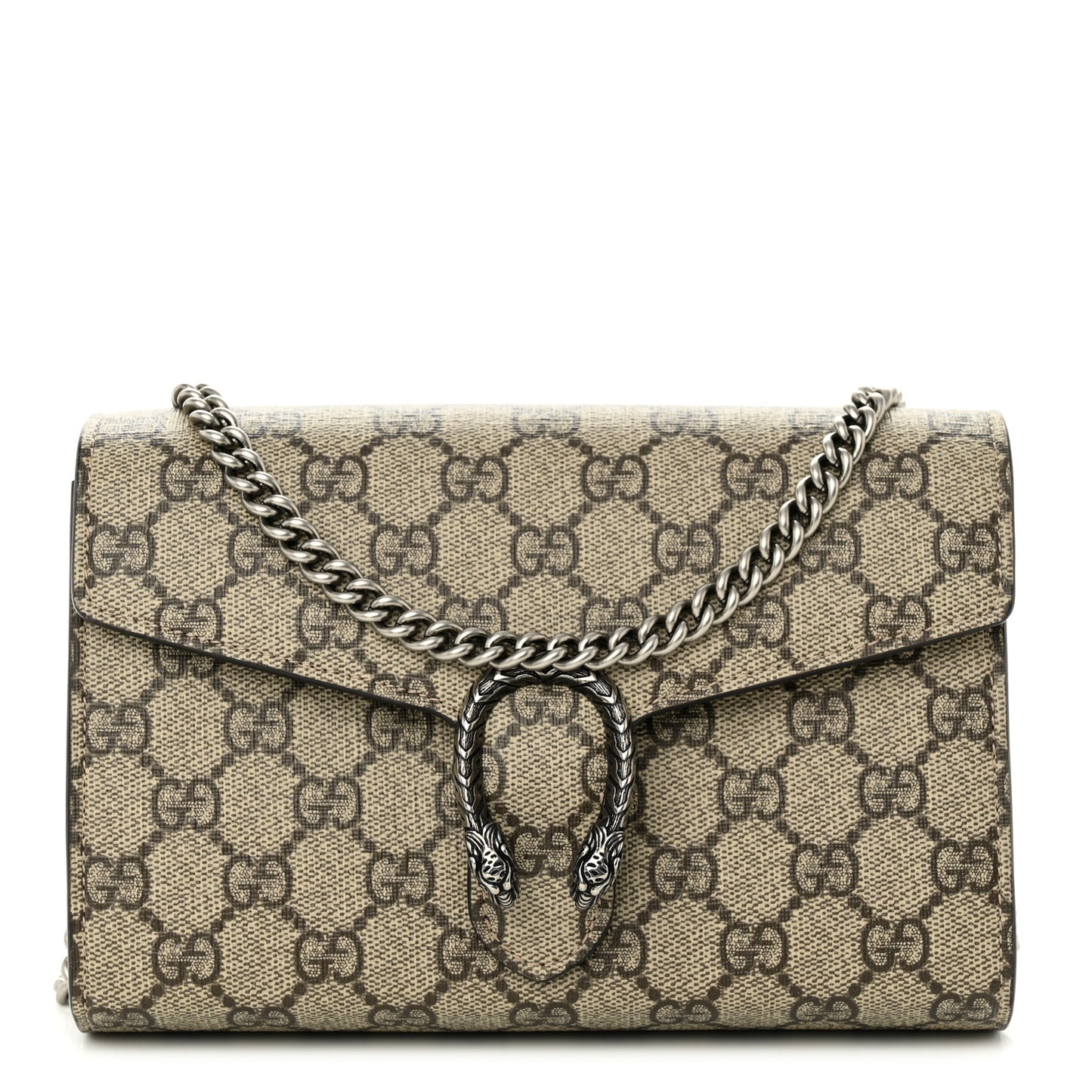 GG Supreme Monogram Mini Dionysus Chain Wallet Beige Taupe