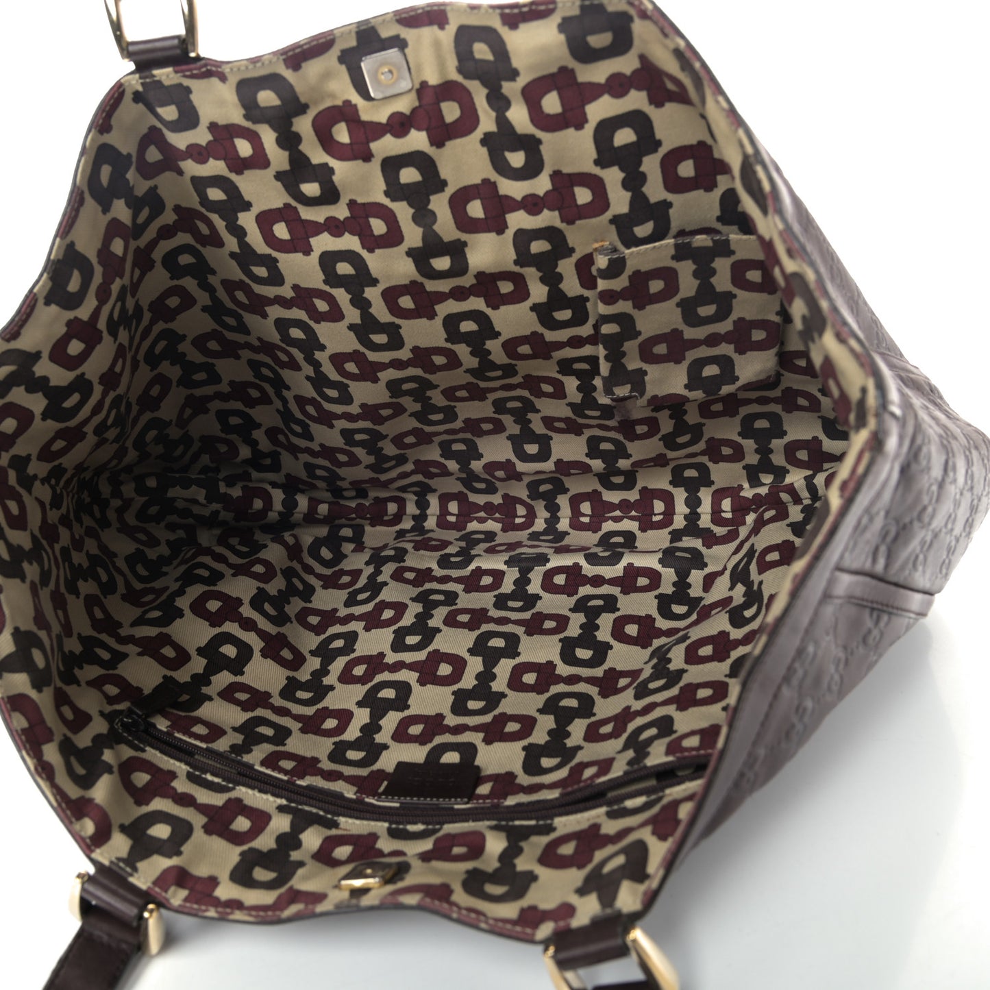 Guccissima Large Abbey Tote Dark Brown