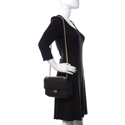 Chanel Sheepskin Chevron Quilted 2.55 Reissue 225 Flap Black 2 of 11