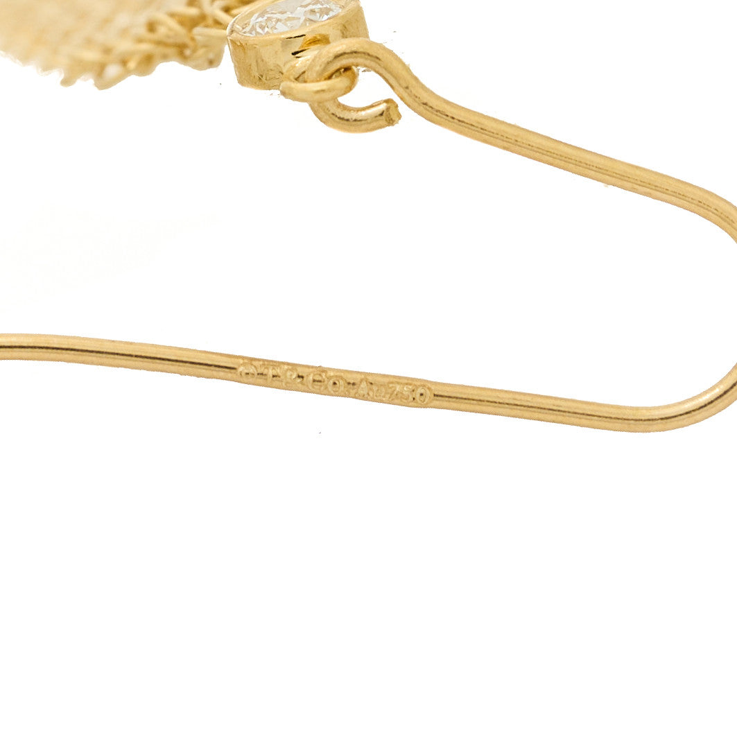 18K Yellow Gold Diamond Elsa Peretti Mesh Earrings