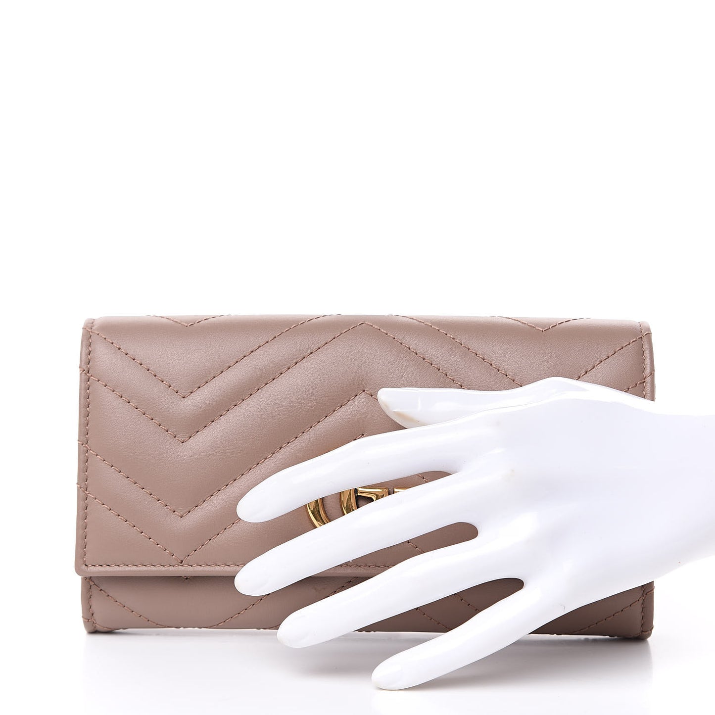 Calfskin Matelasse GG Marmont Continental Wallet Porcelain Rose