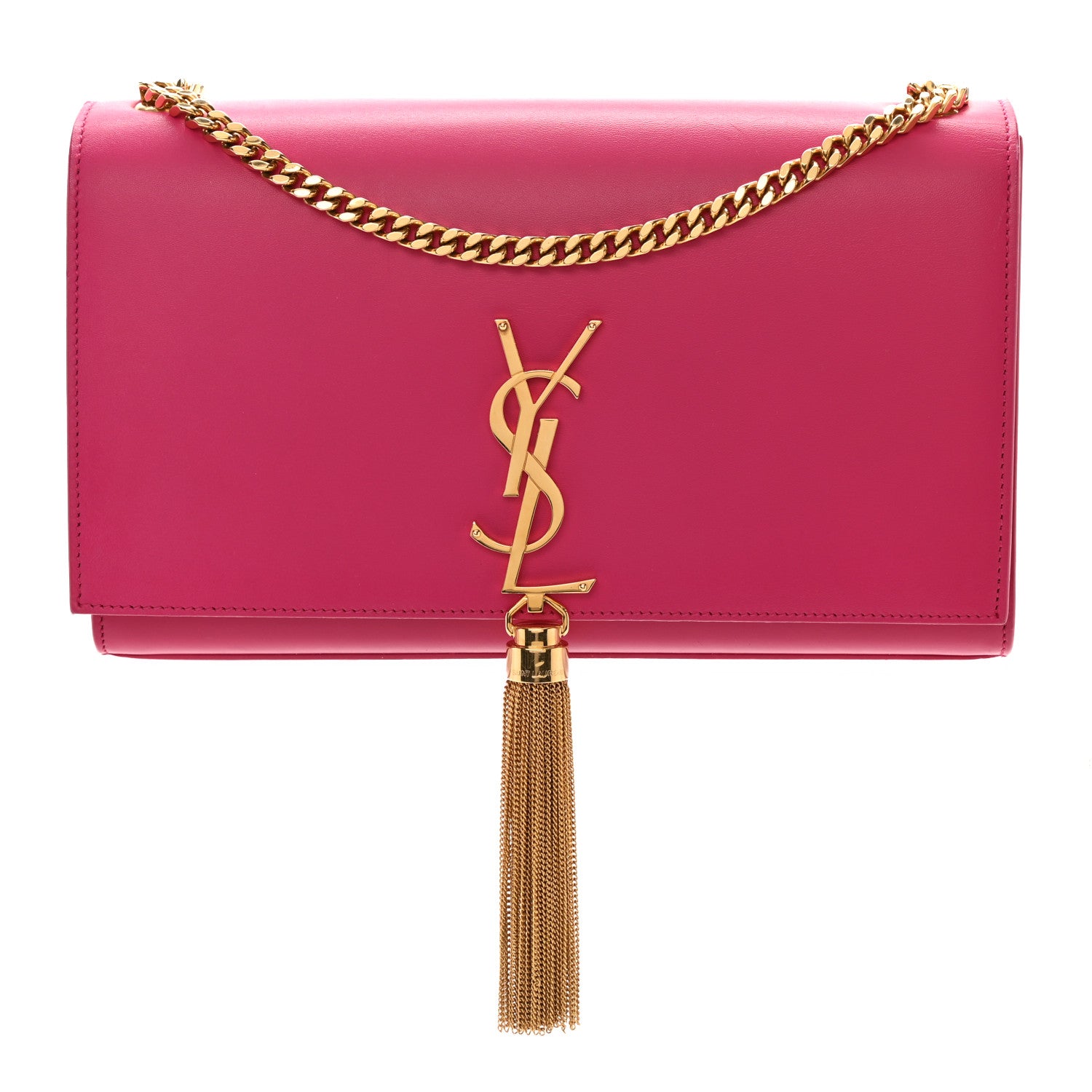 Saint Laurent Smooth Calfskin Medium Classic Monogram Kate Tassel Satchel Fuchsia 1 of 15