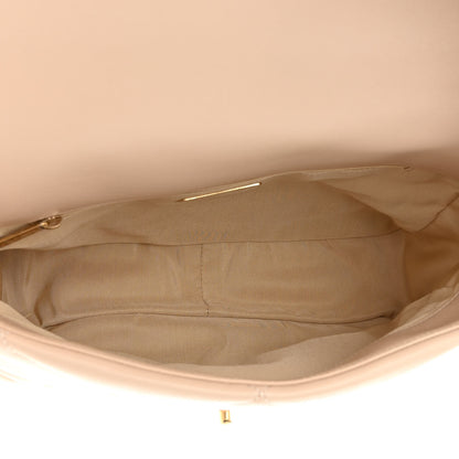 Chanel Lambskin Quilted Large Chanel 19 Flap Beige 5 of 11